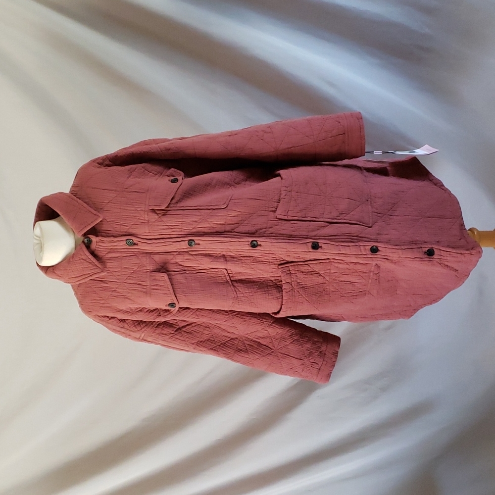 NEW Avec Les Filles Oversized Quilted Shirt Jacket